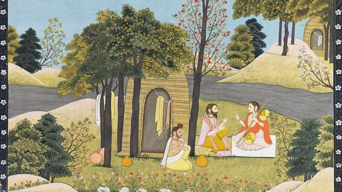 नारदांनी वाल्मिकींच्या आश्रमात रामाची कथा लिहिण्याची विनंती केली राष्ट्रीय संग्रहालय, नवी दिल्ली