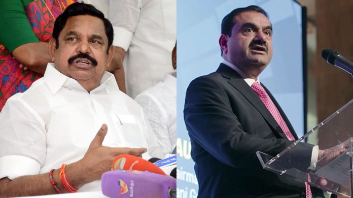 AIADMK सरचिटणीस आणि तामिळनाडूचे माजी मुख्यमंत्री एडप्पाडी के. पलानीस्वामी आणि अदानी समूहाचे अध्यक्ष गौतम अदानी, फाइल फोटोज.