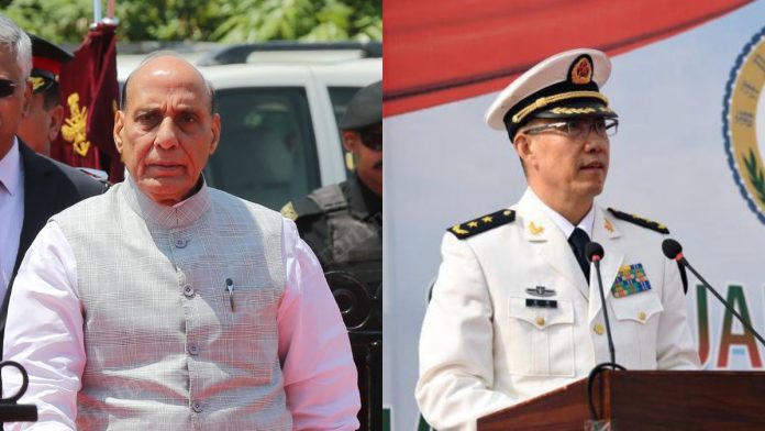 राजनाथ सिंग आणि डोंग जून यांचे फाईल फोटो.