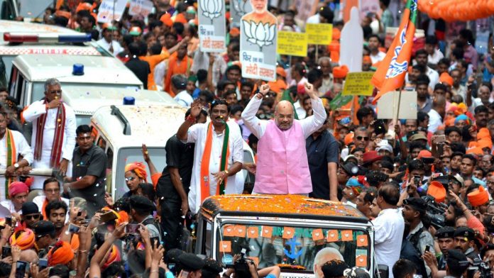मे 2019 मध्ये कोलकाता येथे झालेल्या प्रचारसभेत अमित शहा