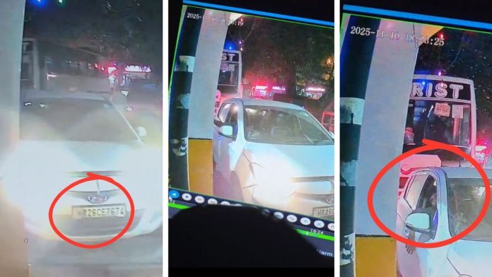 फ्युएल स्टेशनवर थांबलेल्या कारचे सीसीटीव्ही फुटेज.