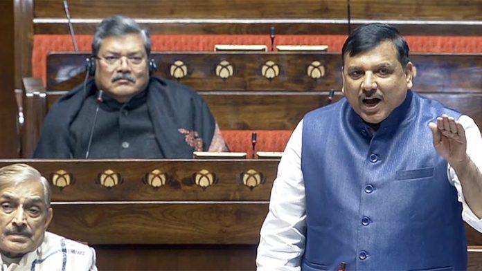 सोमवारी राज्यसभेत आपचे खासदार संजय सिंह