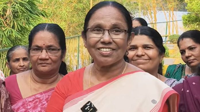 सीपीआय (एम) च्या ज्येष्ठ नेत्या के.के. शैलजा 'द प्रिंट'शी संवाद साधताना.