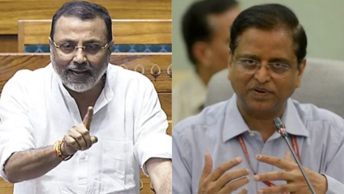 भाजप नेते निशिकांत दुबे आणि माजी अर्थ सचिव सुभाष गर्ग.