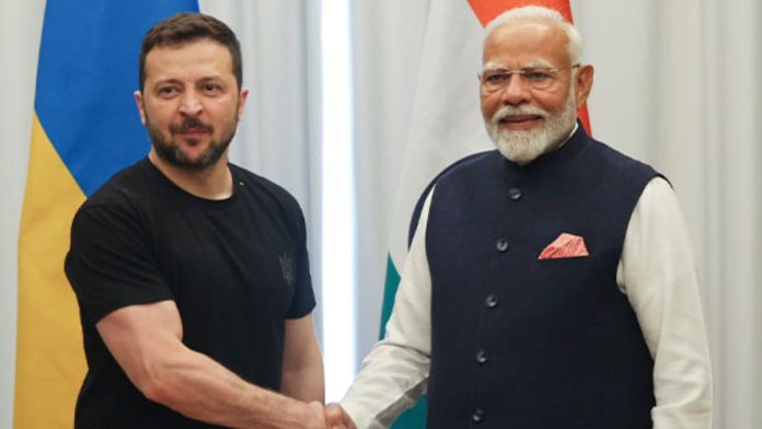 पंतप्रधान नरेंद्र मोदी आणि युक्रेनचे राष्ट्राध्यक्ष झेलेन्स्की